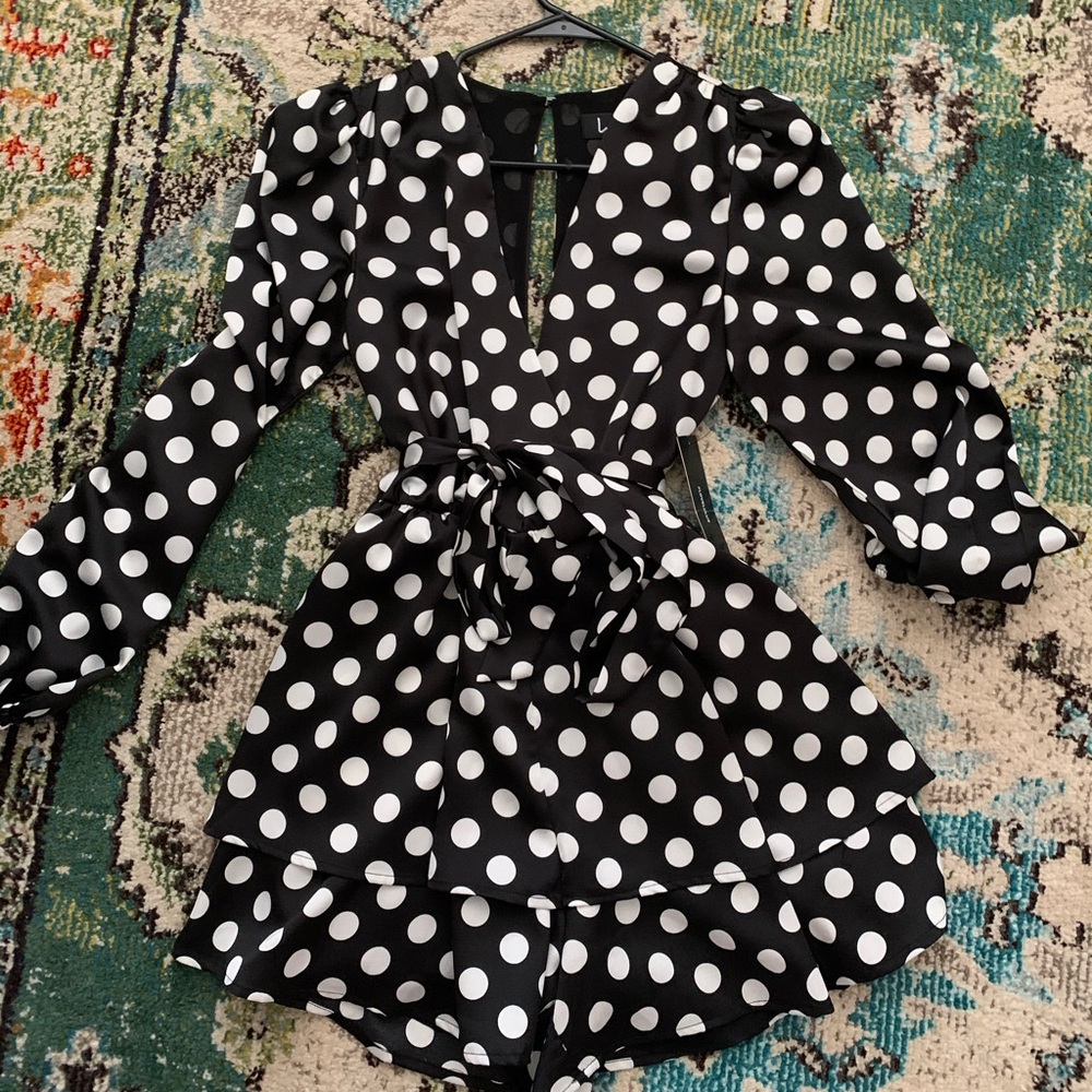 Lulus polka dot romper size 4